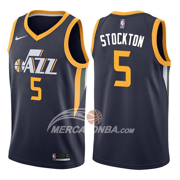 Maglia NBA Utah Jazz David Stockton Icon 2017-18 Blu